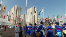 Aux JO de Pyeongchang, un village olympique au pied des sommets enneigés