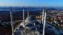 Yüzde 95’i tamamlanan Çamlıca Camii havadan görüntülendi