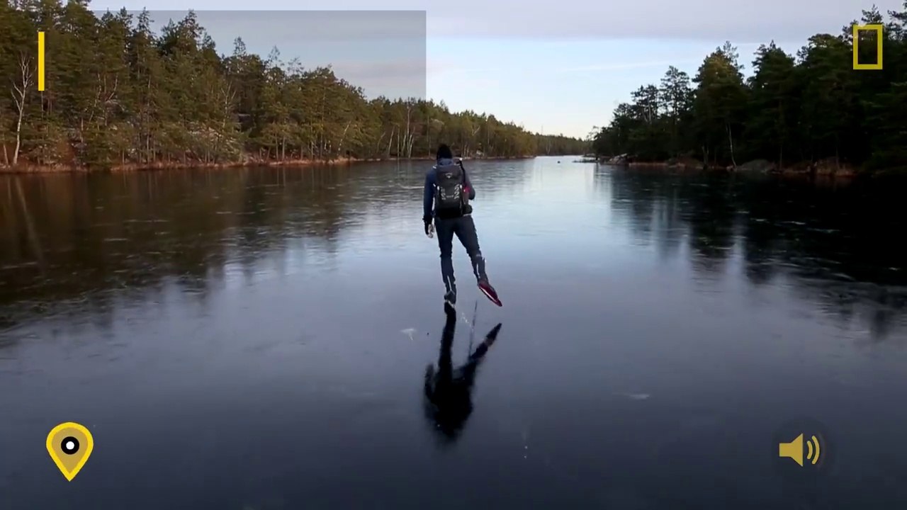Ecoutez le bruit que fait ce lac gelé quand on patine dessus... Terrifiant et mysterieux