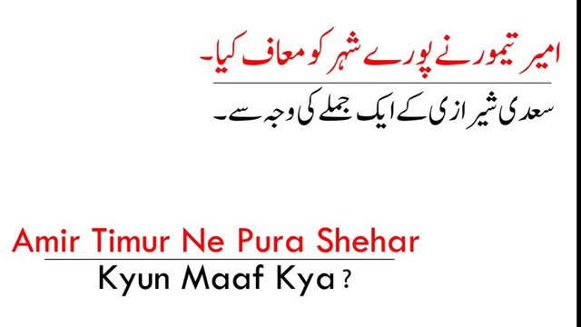 Amir Timur Ne Pura Shehar, Kyun Maaf Kya Qasim Ali Shah