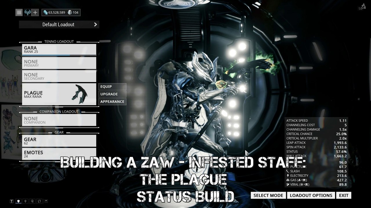 Warframe Building a Zaw Infested Staff The Plague Status Build (raw