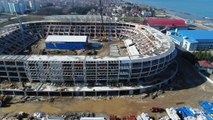 Ordu yapımı süren stadının çelik montajına başlandı