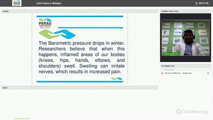 Webinar - How to Get Rid of Joint Pain In Winters - Dr.Ratnesh Singh, Paras Patna - पारस पटना