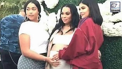Kylie Jenner Shows Post-Baby Body At BFF Baby Shower In Red Tracksuit