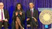 US - Barack and Michelle Obama''s portraits unveiled by Smithsonian Institution