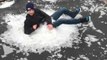 Kid Breaks the Ice on Frozen Trampoline in One Epic Bounce