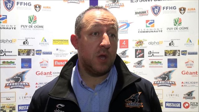 Hockey sur glace 2018-02-10 Interview Eric Sarliève Coach des Sangliers Arvernes HCCA Division 2 Clermont VS Toulouse-Blagnac