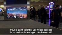A l'aéroport de Las Vegas, le mariage avant les bagages