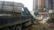 Guy Gets Pinned Down By Concrete Blocks On Construction Site
