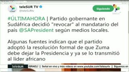 ANC sudafricano da 48 horas a Zuma para dejar la presidencia
