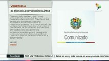 Venezuela felicita a Irán por 39 aniversario de la Revolución Islámica