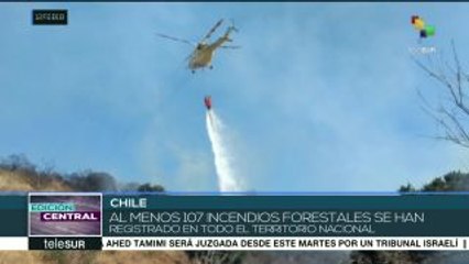 Chile: al menos 107 incendios forestales se registran en todo el país