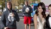 Justin Bieber flashes peace sign while out in Los Angeles... amid claims 'tumultuous' relationship with Selena Gomez has landed them in therapy.