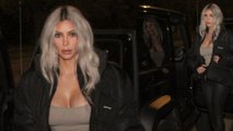In the nude! Kim Kardashian puts on a busty display in flesh-colored crop top as she visits friend in Los Angeles.