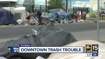 Trash in downtown Phoenix area 'out of hand' according to residents