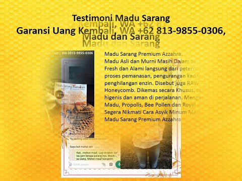 Garansi Uang Kembali, WA +62 813-9855-0306, Madu dan Sarang