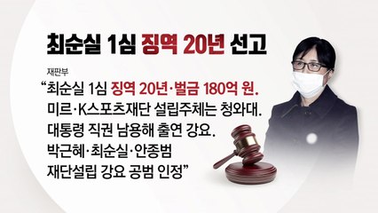 고개 숙인 최순실... 징역 20년 '중형' 선고 / YTN