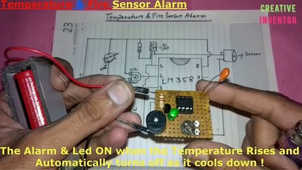 Easy Fire & Temperature Sensor Alarm 🔥 | DIY Safety Device