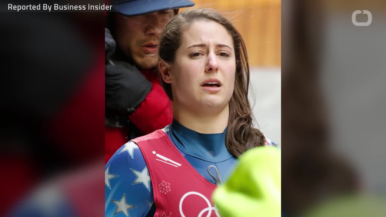 Scary Moment When American Luger Emily Sweeney Crashes On Final Run Of The Day