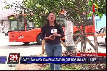 Independencia: Policía motorizado asaltaba a peatones