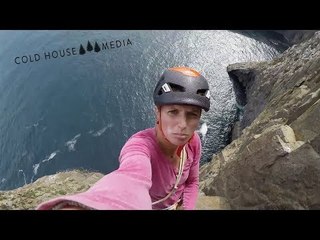 9 Pitches Of Over Hanging Sea Cliff || Cold House Media Vlog 040