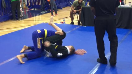 Girl Wins Jiu Jitsu Match vs Boy with Hateful Triangle