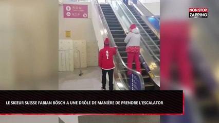 JO 2018 : Le skieur suisse Fabian Bösch a une drôle de manière de prendre l’escalator (Vidéo)