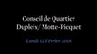 Conseil de Quartier Dupleix/ Motte-Picquet du Lundi 12 Février 2018