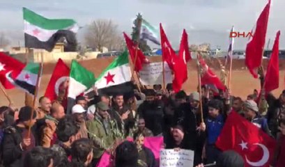 Dha Yurt-  Azez'de 'Zeytin Dalı Harekatı'na Destek Gösterisi
