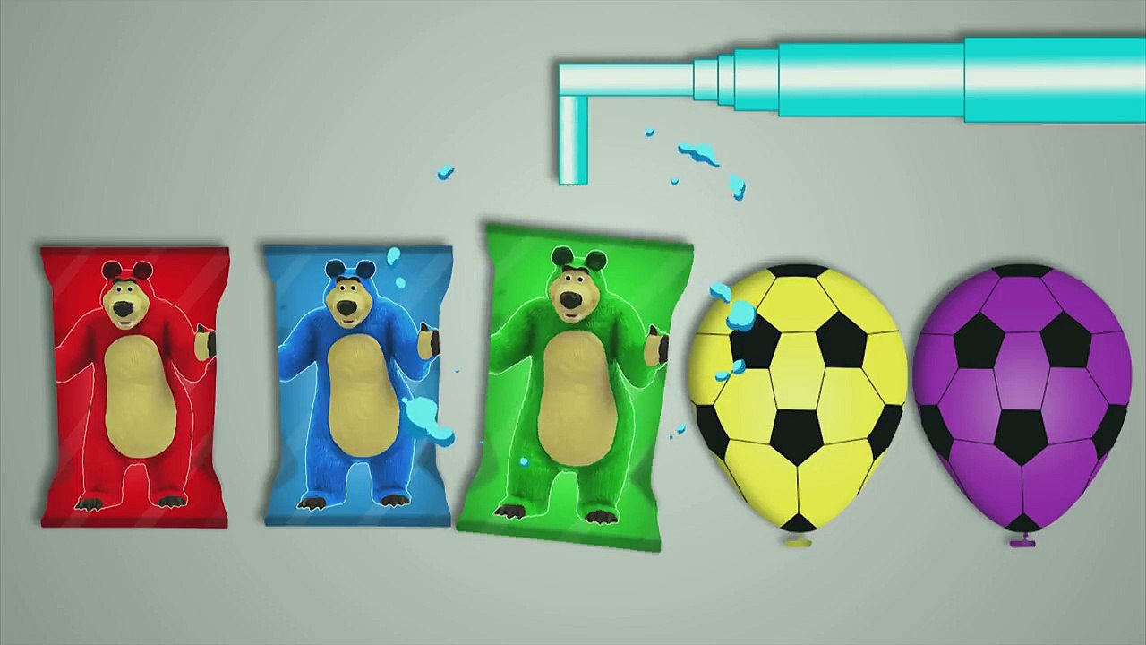 Masha and the Bear Learn Colors for Children with Bear and Balloons Colours  Video for kids and todd