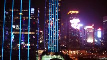 DJI Mavic Air 250m over Shenzhen at night incl great colorful lighting