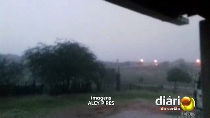 Chuva forte no Sítio Águas Belas, zona rural de São Domingos de Pombal