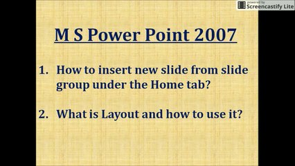 How to insert new slide in MS Power Point and What is Layout in hindi