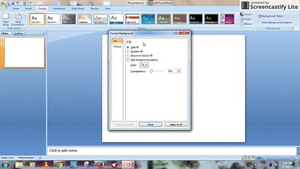 How to set the background in the slides in the power point in hindi