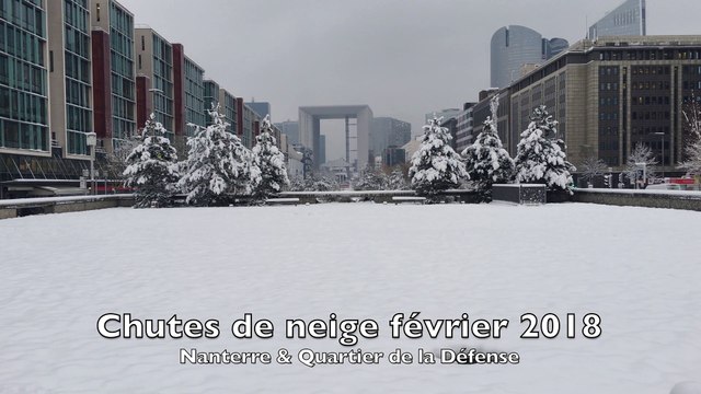 Chutes de Neige à Nanterre et quartier de la Défense 07-02-2018