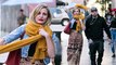 Cameron Diaz cuts a stylish figure in a patterned skirt with a denim jacket and a yellow scarf for theater date with husband Benji Madden.