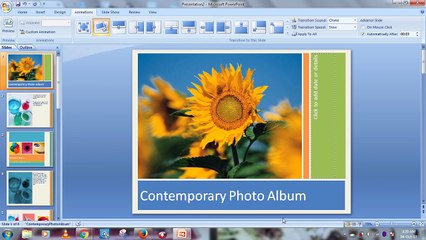 Slide transition of Slide in power point in hindi