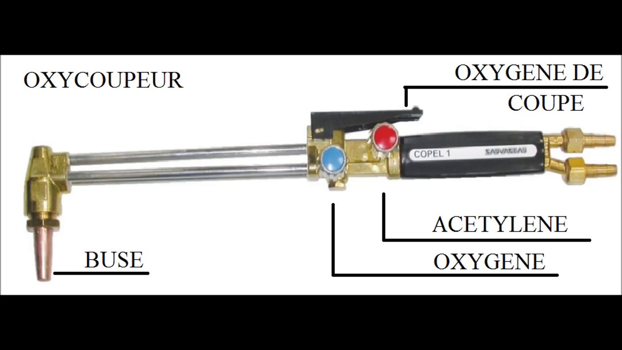 Oxycoupage de l'acier. Découpe de l'acier. Oxycoupage manuel.