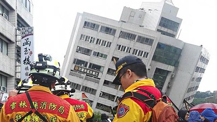 Rescuers Venture Into Tilted Building After Destructive Earthquake