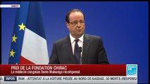 Le Président français François Hollande rend hommage à l'ancien président Jacques Chirac
