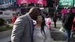 Couples celebrate Valentine's day in Times Square