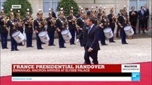 #France: Newly elected president Emmanuel Macron arrives at Elysée Palace