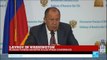 US - Russian Foreign minister Sergey Lavrov addresses the press in Washington