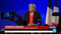 France Presidential Election: Defeated Marine Le Pen addresses supporters