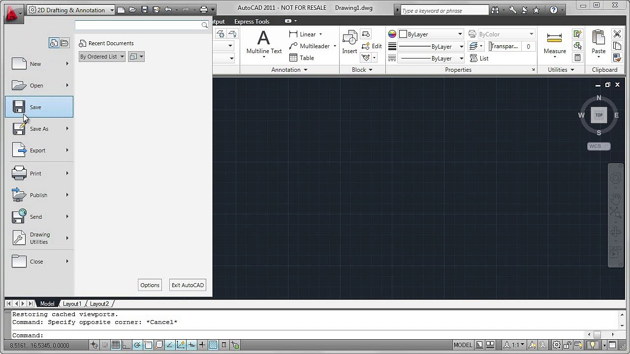 AutoCad User Interface