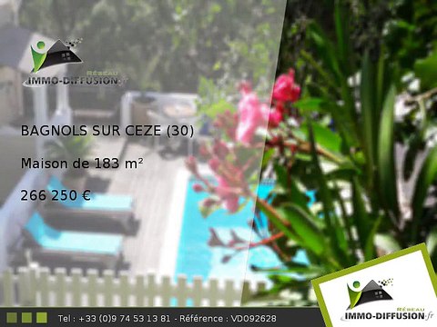 Maison A vendre Bagnols sur ceze 183m2 - 266 250 Euros