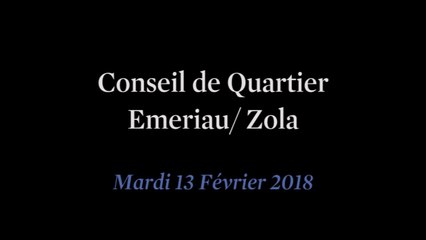 Conseil de Quartier Emeriau/ Zola du Mardi 13 Février 2018