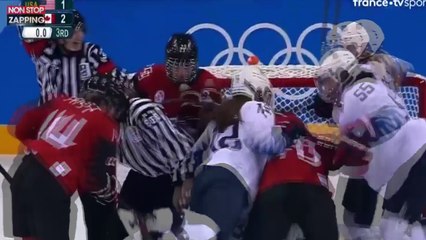 JO d'hiver 2018 : Bagarre générale entre les hockeyeuses américaines et canadiennes (vidéo)