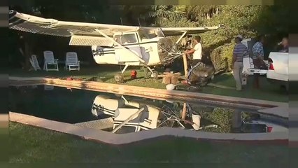 Una avioneta aterriza en un jardín en Chile