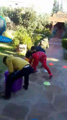 Course  en couloirs avec enjeu de dépose de balles